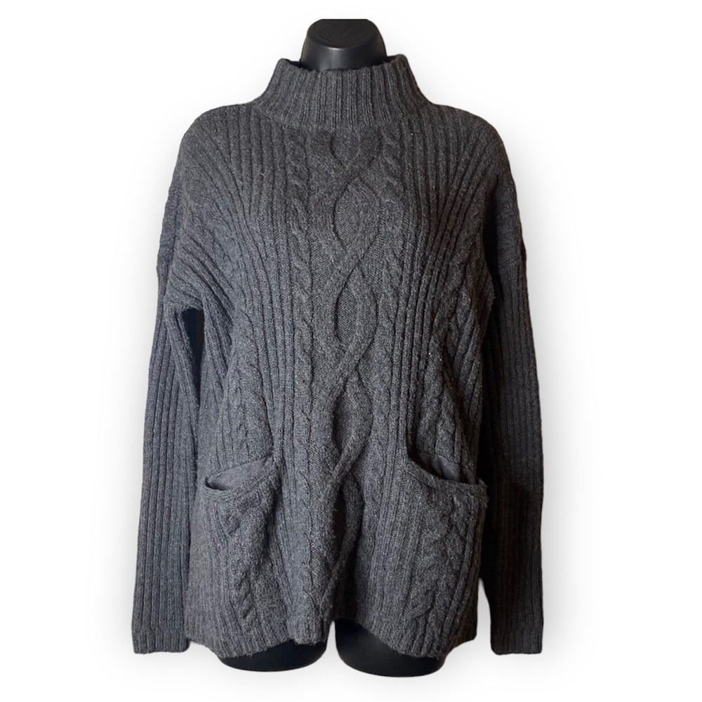 Abercrombie & Fitch Knit Cowl Neck Pocket Long Sleeve Comfy Cozy Pullover
